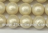 CSB2212 15.5 inches 8mm round wrinkled shell pearl beads wholesale