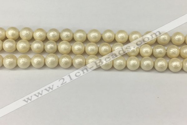 CSB2212 15.5 inches 8mm round wrinkled shell pearl beads wholesale