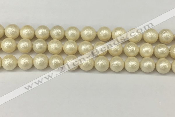 CSB2213 15.5 inches 10mm round wrinkled shell pearl beads wholesale