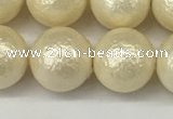 CSB2214 15.5 inches 12mm round wrinkled shell pearl beads wholesale