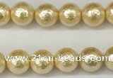 CSB2220 15.5 inches 4mm round wrinkled shell pearl beads wholesale