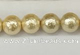 CSB2221 15.5 inches 6mm round wrinkled shell pearl beads wholesale