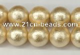 CSB2222 15.5 inches 8mm round wrinkled shell pearl beads wholesale