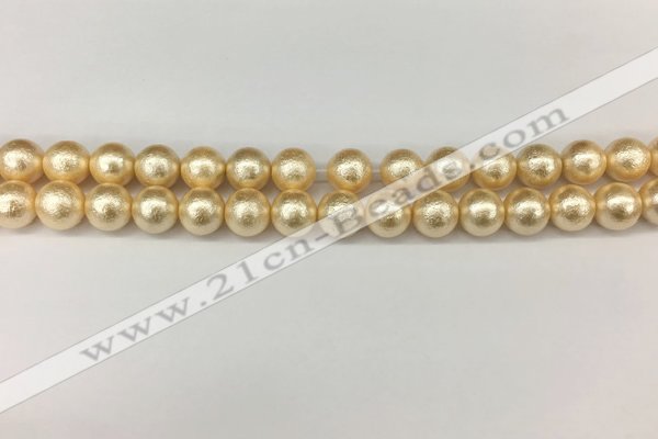 CSB2222 15.5 inches 8mm round wrinkled shell pearl beads wholesale