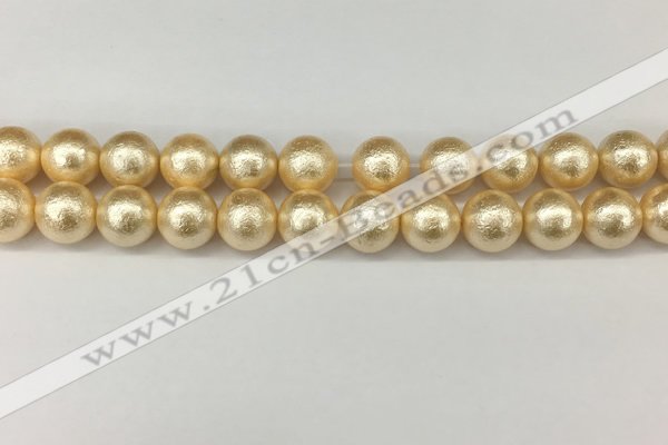 CSB2224 15.5 inches 12mm round wrinkled shell pearl beads wholesale