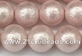 CSB2233 15.5 inches 10mm round wrinkled shell pearl beads wholesale