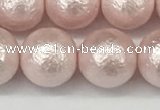 CSB2234 15.5 inches 12mm round wrinkled shell pearl beads wholesale