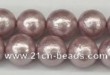 CSB2242 15.5 inches 8mm round wrinkled shell pearl beads wholesale