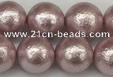 CSB2244 15.5 inches 12mm round wrinkled shell pearl beads wholesale