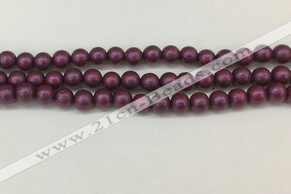 CSB2252 15.5 inches 8mm round wrinkled shell pearl beads wholesale