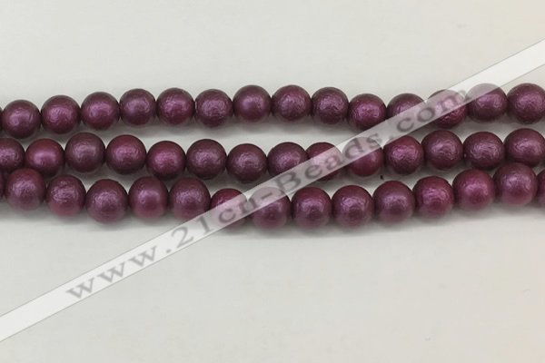 CSB2253 15.5 inches 10mm round wrinkled shell pearl beads wholesale