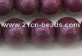 CSB2254 15.5 inches 12mm round wrinkled shell pearl beads wholesale