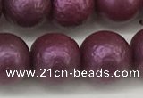 CSB2255 15.5 inches 14mm round wrinkled shell pearl beads wholesale