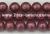 CSB2260 15.5 inches 4mm round wrinkled shell pearl beads wholesale