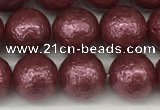 CSB2262 15.5 inches 8mm round wrinkled shell pearl beads wholesale