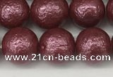 CSB2263 15.5 inches 10mm round wrinkled shell pearl beads wholesale