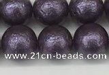 CSB2273 15.5 inches 10mm round wrinkled shell pearl beads wholesale