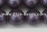 CSB2274 15.5 inches 12mm round wrinkled shell pearl beads wholesale