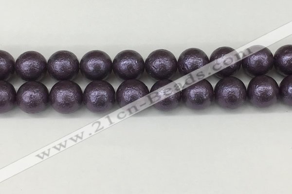 CSB2276 15.5 inches 16mm round wrinkled shell pearl beads wholesale