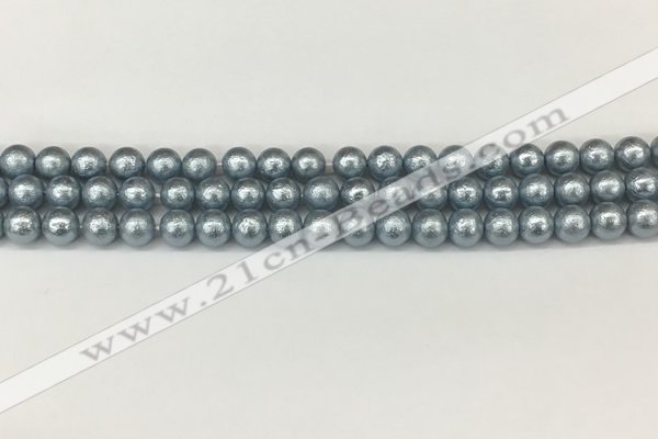 CSB2280 15.5 inches 4mm round wrinkled shell pearl beads wholesale