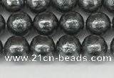 CSB2290 15.5 inches 4mm round wrinkled shell pearl beads wholesale