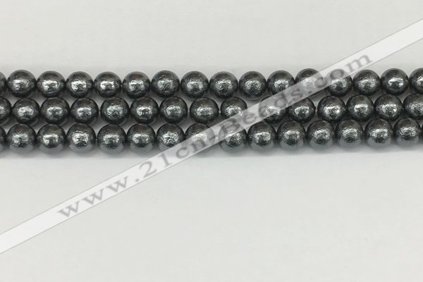 CSB2291 15.5 inches 6mm round wrinkled shell pearl beads wholesale