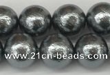 CSB2292 15.5 inches 8mm round wrinkled shell pearl beads wholesale