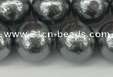 CSB2294 15.5 inches 12mm round wrinkled shell pearl beads wholesale