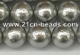 CSB2302 15.5 inches 8mm round wrinkled shell pearl beads wholesale