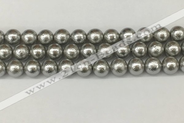 CSB2304 15.5 inches 12mm round wrinkled shell pearl beads wholesale