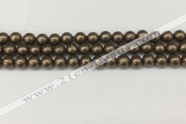 CSB2311 15.5 inches 6mm round wrinkled shell pearl beads wholesale
