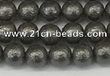 CSB2320 15.5 inches 4mm round wrinkled shell pearl beads wholesale