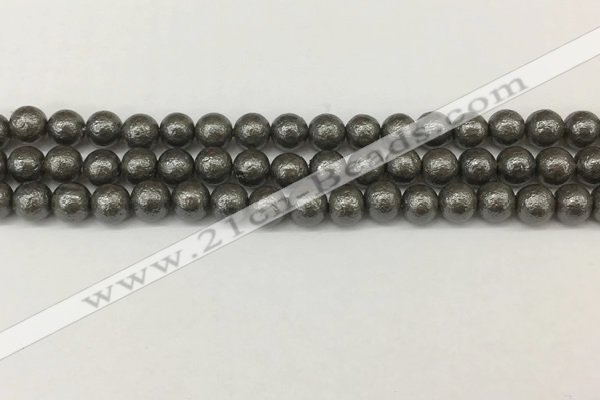 CSB2321 15.5 inches 6mm round wrinkled shell pearl beads wholesale