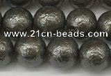 CSB2322 15.5 inches 8mm round wrinkled shell pearl beads wholesale