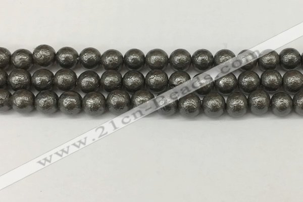 CSB2322 15.5 inches 8mm round wrinkled shell pearl beads wholesale