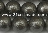 CSB2324 15.5 inches 12mm round wrinkled shell pearl beads wholesale
