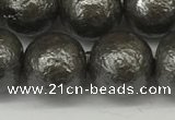 CSB2325 15.5 inches 14mm round wrinkled shell pearl beads wholesale