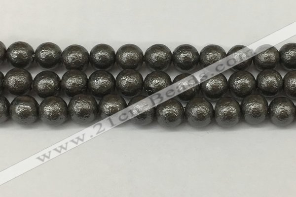 CSB2325 15.5 inches 14mm round wrinkled shell pearl beads wholesale