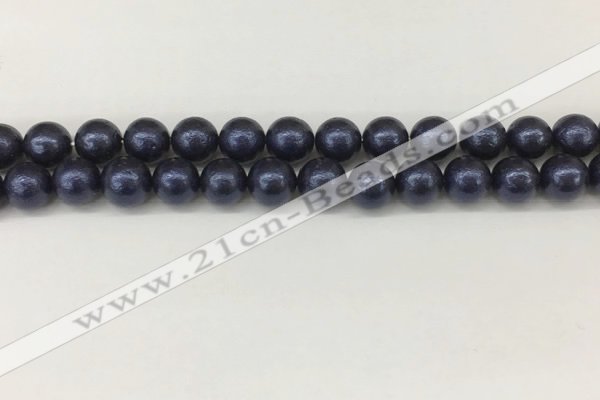 CSB2342 15.5 inches 8mm round wrinkled shell pearl beads wholesale