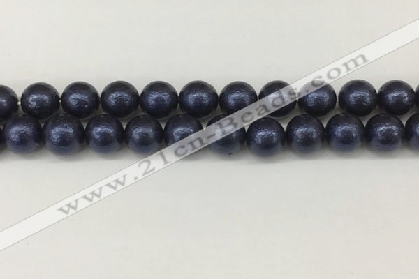 CSB2344 15.5 inches 12mm round wrinkled shell pearl beads wholesale