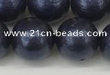 CSB2345 15.5 inches 14mm round wrinkled shell pearl beads wholesale