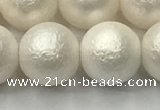 CSB2364 15.5 inches 12mm round matte wrinkled shell pearl beads