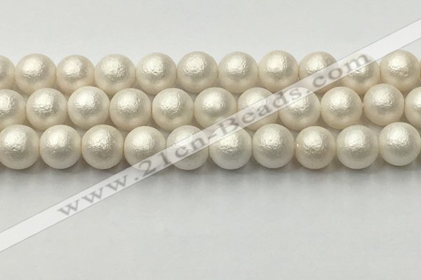 CSB2364 15.5 inches 12mm round matte wrinkled shell pearl beads