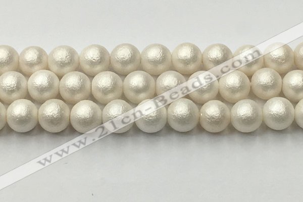 CSB2365 15.5 inches 14mm round matte wrinkled shell pearl beads