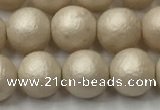 CSB2372 15.5 inches 8mm round matte wrinkled shell pearl beads