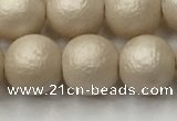 CSB2373 15.5 inches 10mm round matte wrinkled shell pearl beads