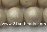 CSB2375 15.5 inches 14mm round matte wrinkled shell pearl beads