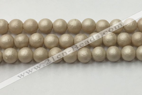 CSB2375 15.5 inches 14mm round matte wrinkled shell pearl beads