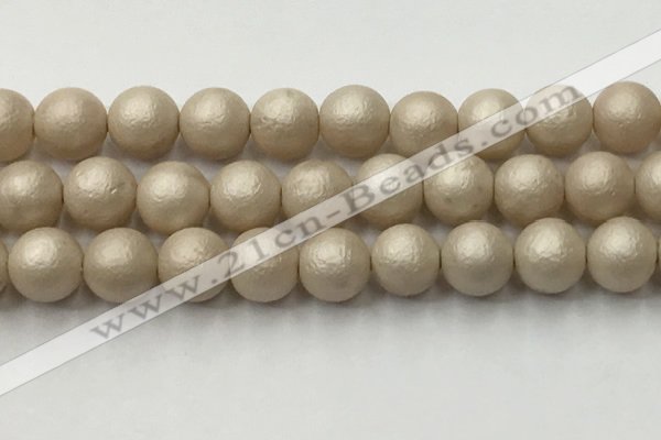 CSB2376 15.5 inches 16mm round matte wrinkled shell pearl beads