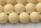 CSB2381 15.5 inches 6mm round matte wrinkled shell pearl beads